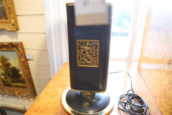 An Eileen Gray Sirene embossed metal and plastic desk lamp, height 17in.